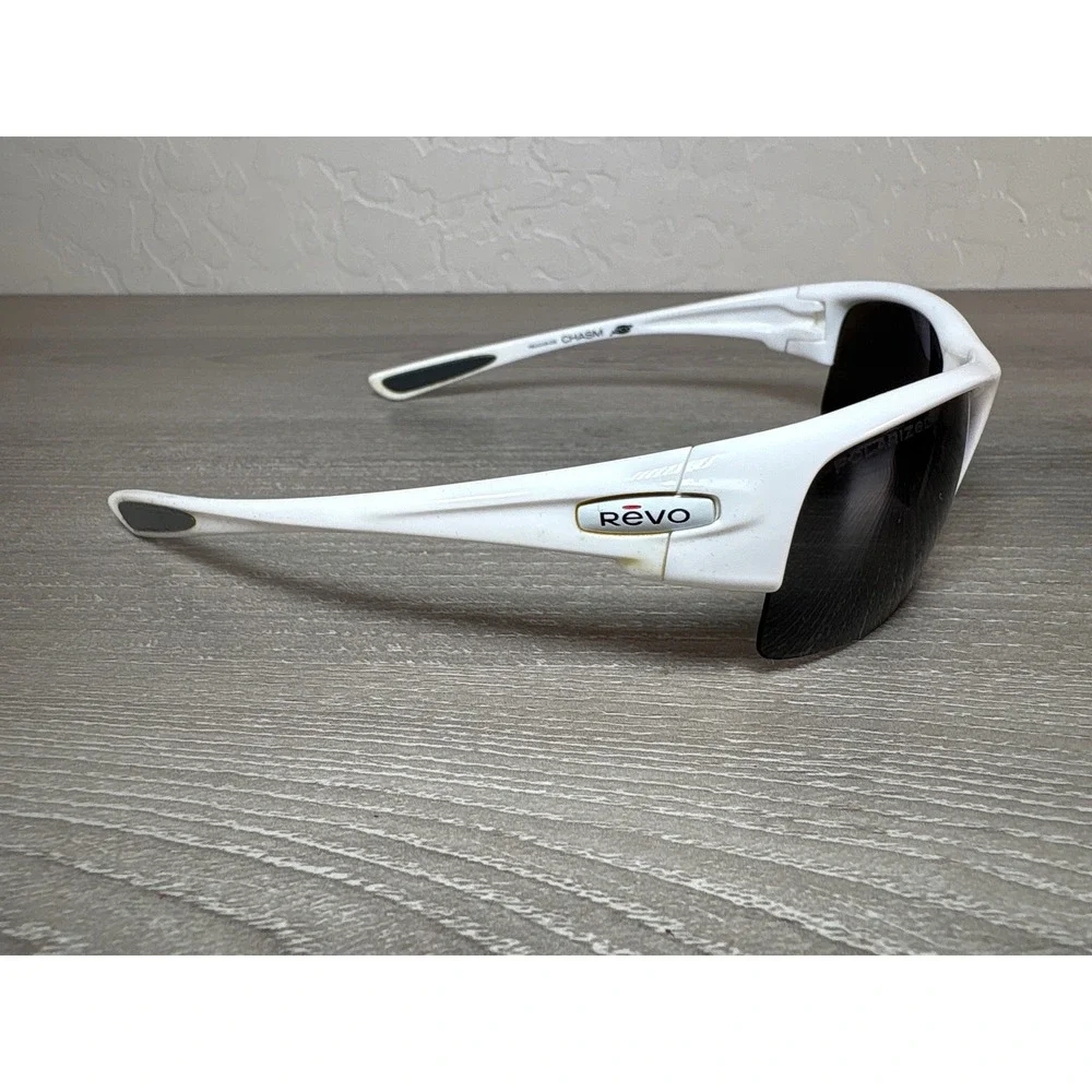 Revo Chasm RE4046-06‎ Polarized Sunglasses White Wrap Sport Mens Made in USA
